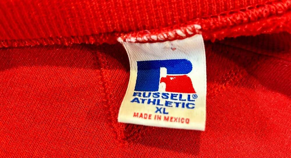 Vintage Russell Athletic Ole Miss University Sweatshirt Red Crewneck XL - Picture 2 of 8